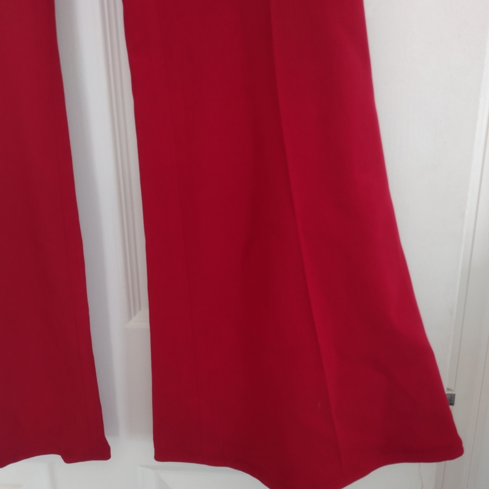 Lewit Bold Red Flare Leg‎ Pants High Waisted Trousers Size 6 - Picture 6 of 6
